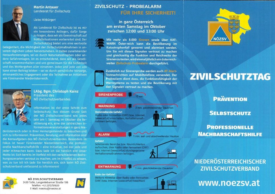 Martin Antauer Landesrat für Zivilschutz und Christoph Kainz Präsident des NÖ Zivilschutzverbandes